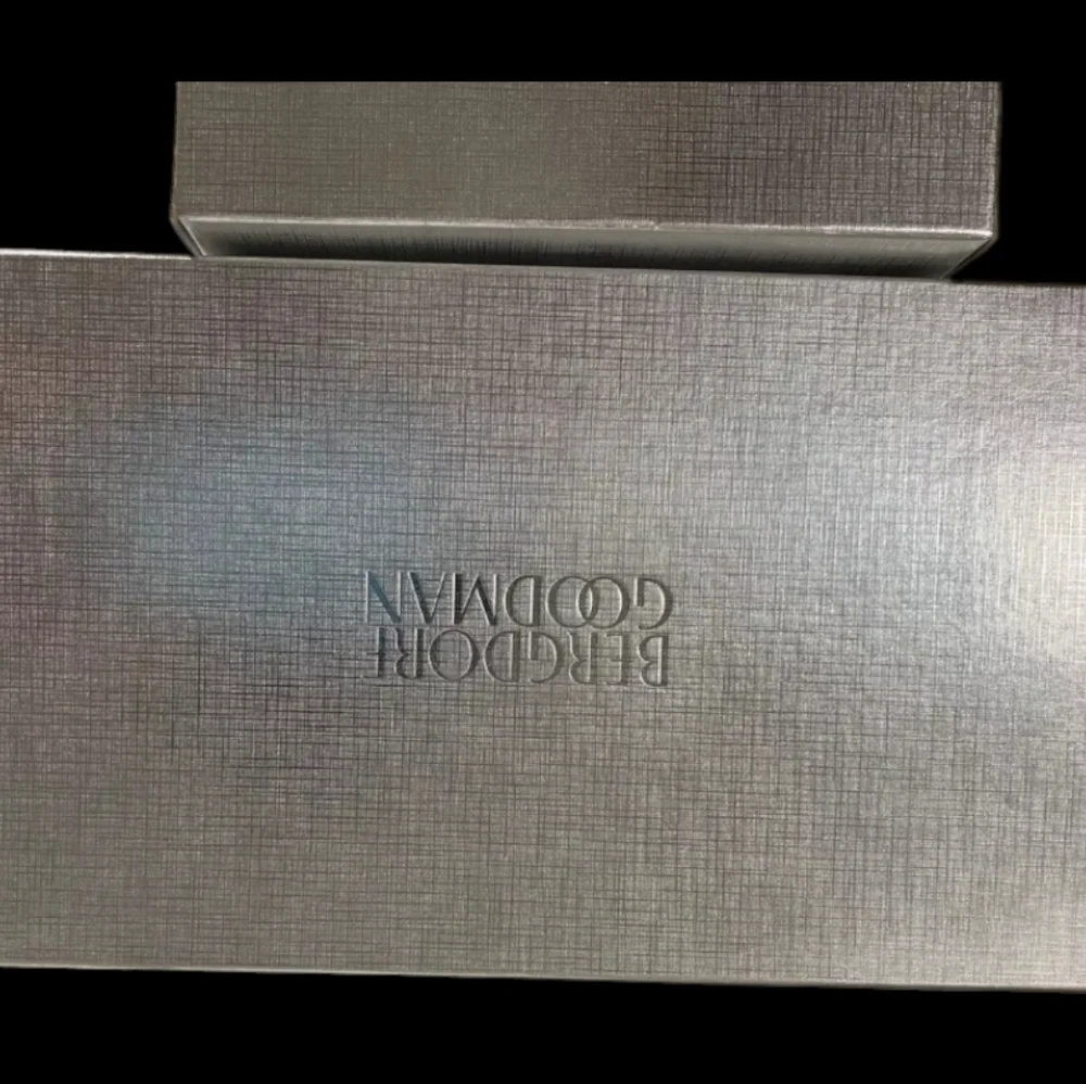 2 Bergdorf Goodman Silver Logo Gift Boxes 6.5x6.5x5.5 + Larger 12x6x5
